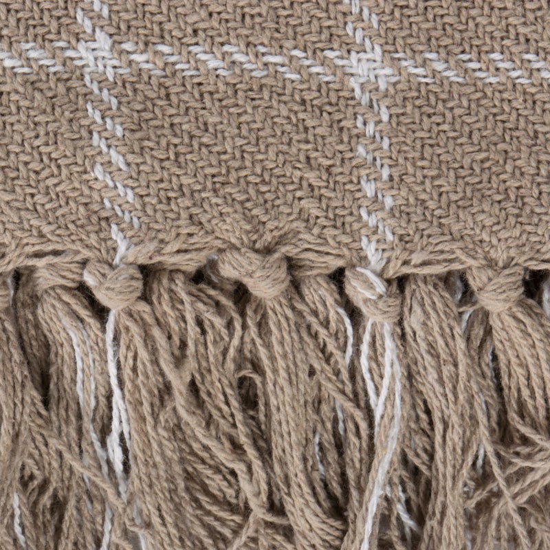 DII Transitional Checked Plaid Woven Throw, 50x60, Stone - Image 3